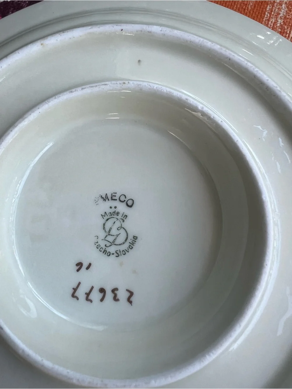 Vintage MECO Czechoslovakia Porcelain Gravy Boat Underplate Floral Gold Trim